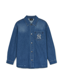 Basic Damaged Mega Logo Denim Shirts