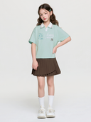 Sportive Athleisure Cursive Skirt T-shirt Set (Girl's)