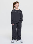 Street Girl's Lettering Layered Sweatshirt Set