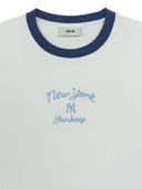 Women's Sportive Cursive Ringer Crop T-shirts