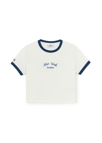 Women's Varsity Ringer Slim Crop T-shirt