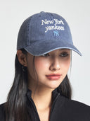 Varsity Lettering Washing Unstructured Ball Cap