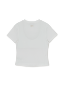 Women's Cut Out Detail Slim Semi Crop T-Shirts