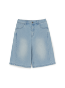Women's Basic Small Logo 9in Curved Denim Shorts