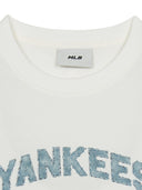 Women's Denimlike Lettering Big Lux Crop T-shirt
