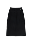 Varsity Vintage Cotton Slit Cargo Long Skirt
