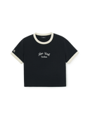 Women's Varsity Ringer Slim Crop T-shirt