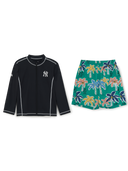 SPORTIVE ZIP-UP RASHGUARD BOARD SHORTS SET