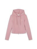 Women's Varsity Lettering Lace Ribbed Hood Zip Up