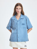 Varsity Vintage Cursive Short Sleeve Work Shirt