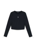 Women's Basic Slim Ribbed Crop Long Sleeve T-Shirts