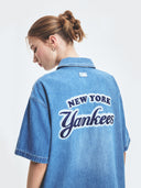 Varsity Logo Short Sleeve Denim Shirts