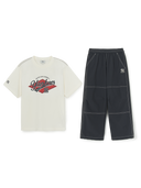 Street Short Slv Ts, Long Woven Pants Set
