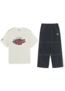 Street Short Slv Ts, Long Woven Pants Set