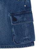 Women's Basic Small Logo Studded Denim Skirt