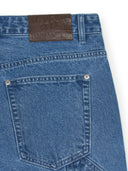 Men's Basic Small Logo Carpenter Semi Wide Denim Pants