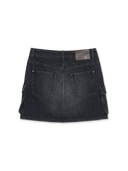 Women's Basic Small Logo Studded Denim Skirt