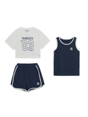 Sportive Varsity Mesh T-shirt Set (Girl's)