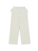 Women's Basic Lace Ruffle Semi Wide Pants