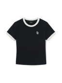 Women's Basic Small Logo Ringer T-Shirts