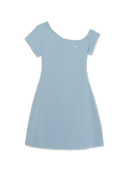 Women's Basic Off Shoulder Shirring Ribbed Dress