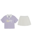 Sportive Athleisure Cursive Skirt T-shirt Set (Girl's)