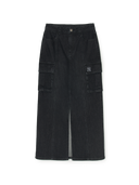Women's Basic Cargo Denim Long Skirt