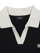 Women's Basic Open Collar Slim Fit Polo T-Shirts