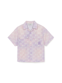 Aurora Monogram Short-slv Woven Shirt