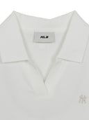 Women's Basic Slim Fit Crop Open Collar Polo T-Shirts