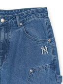 Men's Basic Small Logo Carpenter Semi Wide Denim Pants
