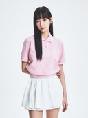 Women's Basic Crop Polo T-shirt