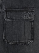 Women's Basic Small Logo Cargo Denim Wrap Skirt