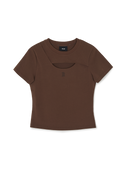 Women's Cut Out Detail Slim Semi Crop T-Shirts