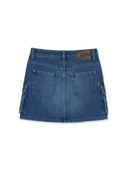 Women's Basic Small Logo Studded Denim Skirt