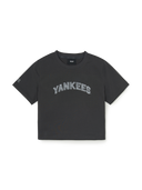 Women's Denimlike Lettering Big Lux Crop T-shirt