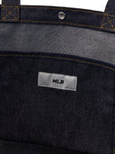 Vintage Lettering Denim Shopper Bag