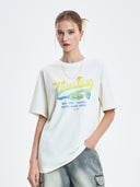 Women's Varsity Washing Vintage Over Fit T-shirt