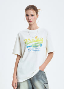 Women's Varsity Washing Vintage Over Fit T-shirt