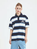 Varsity Stripe Over Fit Polo T-shirt