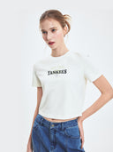Women's Varsity Washing Vintage Crop T-shirt