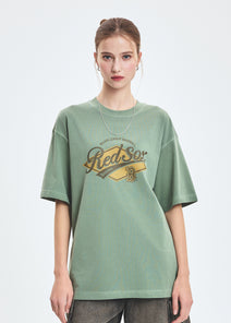 Varsity Vintage Washing Graphic Mega Over Fit T-shirt