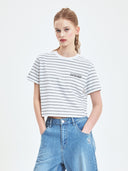Women's Varsity Strip Crop T-shirt
