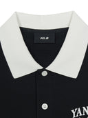 Basic Small Letter Comfortable Fit Polo T-Shirts