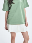 Women's Basic Pleated Cargo Denim Skirt