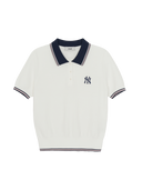 Women's Varsity Color Block Polo Short Sleeve Knit Pullover