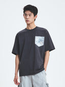 Denimlike Monotive Poket Over Fit T-shirt