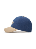 Varsity Cursive Denim Color Block Unstructured Ball Cap