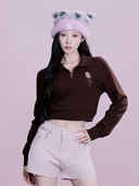 Basic Small Logo Half Zip Up Sweatshirt