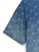Classic Monogram Gradation Printed Short Sleeve Denim Shirts